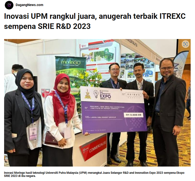 Inovasi UPM Rangkul Juara, Anugerah terbaik ITREXC Sempena SRIE R&D 2023